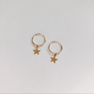 14k gold filled star infinity hoops